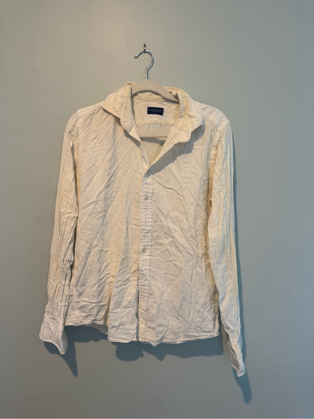 Proper Cloth Lightweight Cream Shirt Jacket - Classic Button Front